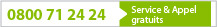 0 800 712 424 Service et appel gratuits