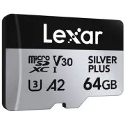 Carte micro sdxc LEXAR MICROSDXC SILVER + 64 G V 30