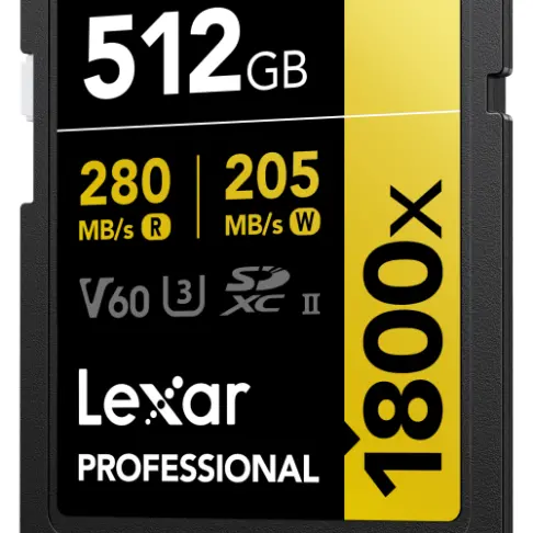 Carte mémoire LEXAR SD PRO GOLD 1800 X 512 GB V 60 - 5