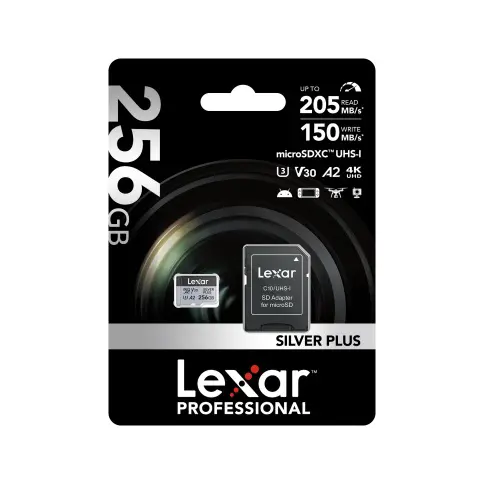 Carte microsd LEXAR MICROSDXC SILVER+ 256 GB V 30 - 3