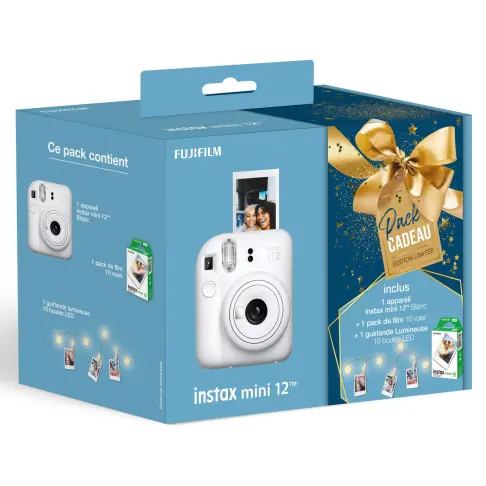 Appareil photo instantanée FUJIFILM INSTAX MINI 12 BLANC CADEAU - 1