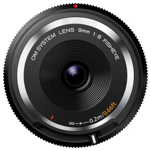 Objectif à focale fixe OM SYSTEM 9 MM PANCAKE FISHEYE NOIR OM - 1