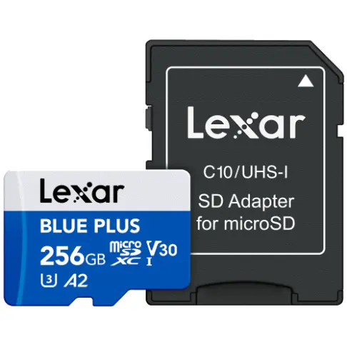 Carte microsd LEXAR MSDXC BLUE PLUS 256 G V 30 - 5